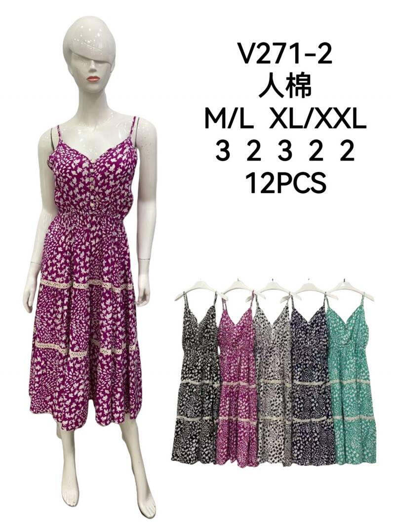 Sukienki damskie Roz M/L-XL-2XL, Mix kolor Paczka 12 szt